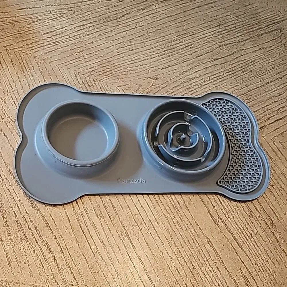 Silicone slow feeder mat and bowl for dogs